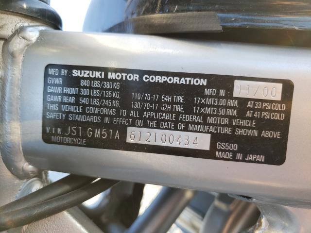 2001 SUZUKI GS500 JS1GM51A612100434