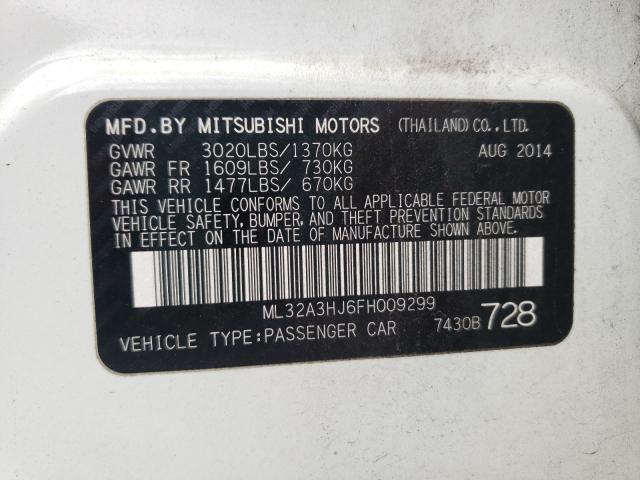 2015 MITSUBISHI MIRAGE DE ML32A3HJ6FH009299