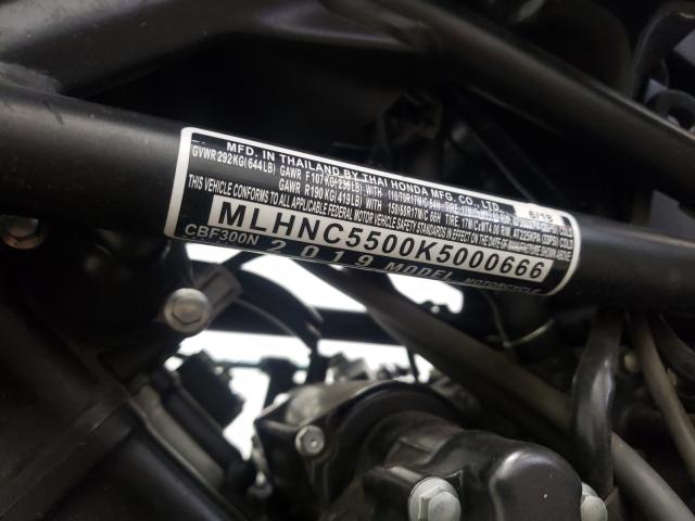 2019 HONDA CBF300 N MLHNC5500K5000666