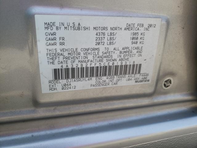 2012 MITSUBISHI GALANT FE 4A32B2FF5CE019318