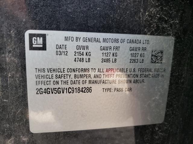 2012 BUICK REGAL GS 2G4GV5GV1C9184286