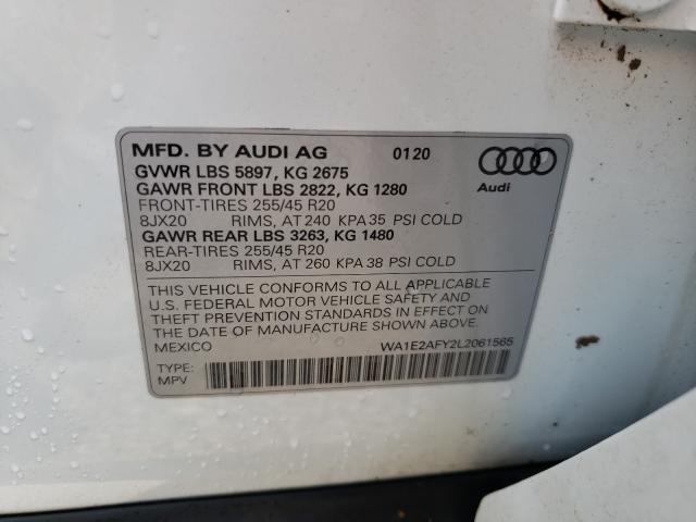 2020 AUDI Q5 E PREMI WA1E2AFY2L2061565