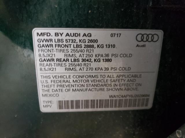 2018 AUDI SQ5 PRESTI WA1C4AFY6J2029684
