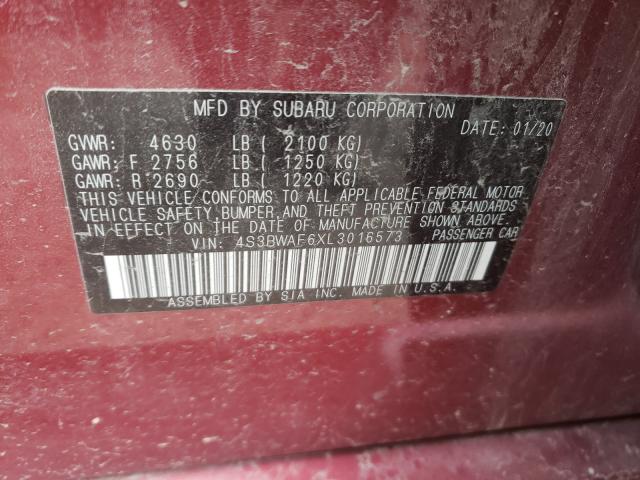 2020 SUBARU LEGACY SPO 4S3BWAF6XL3016573