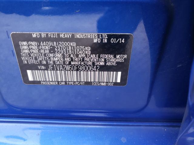 2015 SUBARU WRX STI LA JF1VA2W60F9800642