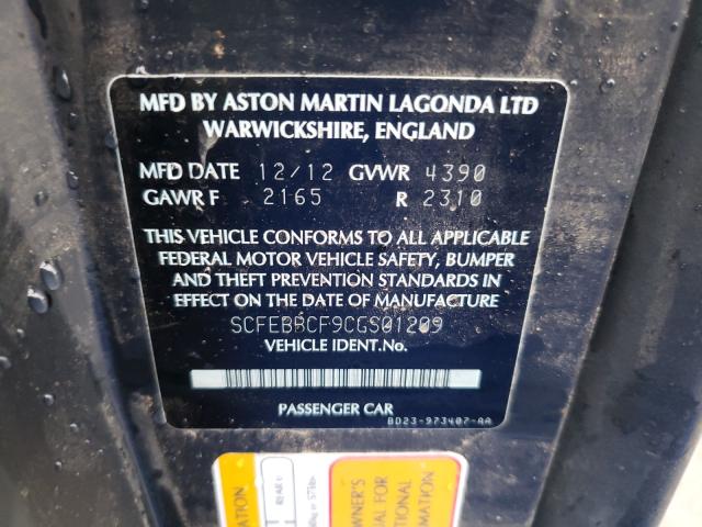 2012 ASTON MARTIN V12 VANTAG SCFEBBCF9CGS01209