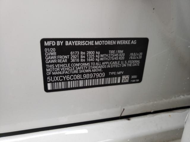 2020 BMW X6 XDRIVE4 5UXCY6C08L9B97909