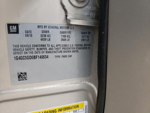 2011 BUICK LACROSSE C 1G4GC5GD6BF149634