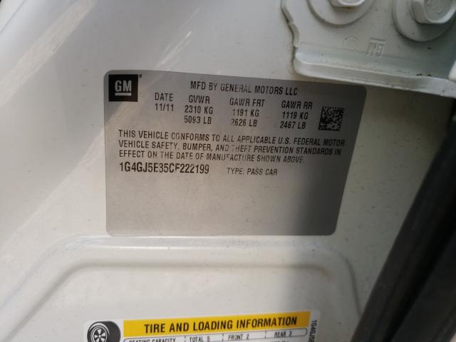 2012 BUICK LACROSSE T 1G4GJ5E35CF222199