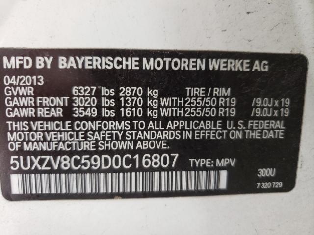 2013 BMW X5 XDRIVE5 5UXZV8C59D0C16807