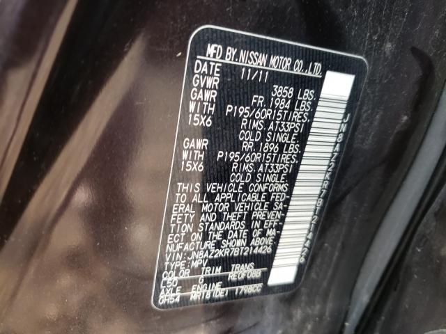 2011 NISSAN CUBE JN8AZ2KR7BT214426