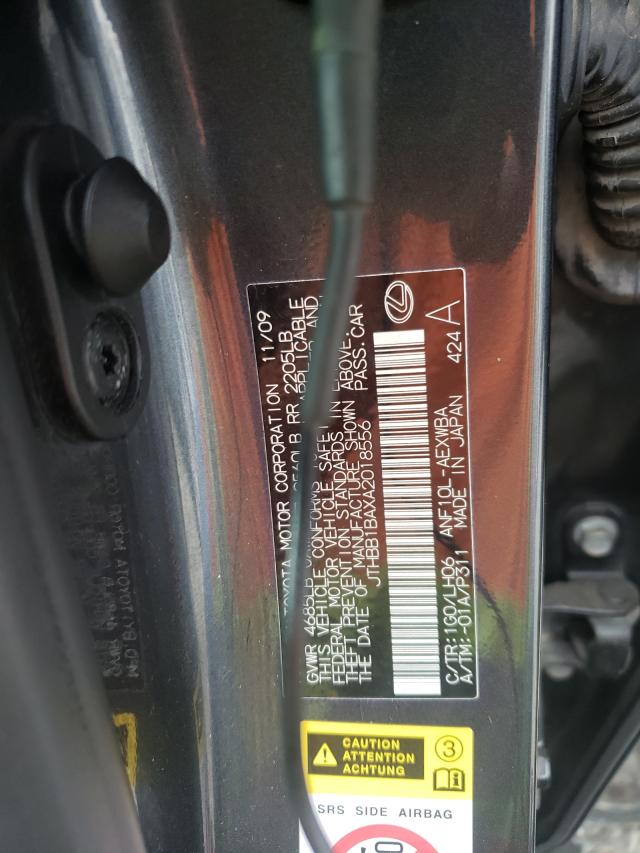 2010 LEXUS HS 250H JTHBB1BAXA2018556