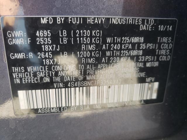 2015 SUBARU OUTBACK 4S4BSBNC7F3254342