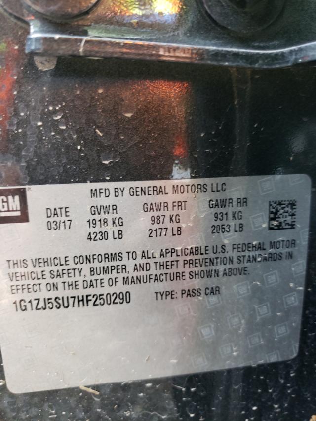 2017 CHEVROLET MALIBU HYB 1G1ZJ5SU7HF250290