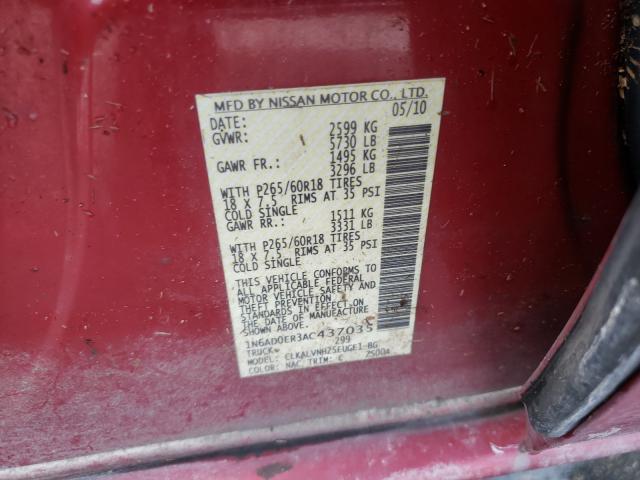2010 NISSAN FRONTIER C 1N6AD0ER3AC437035