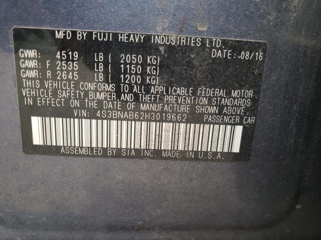 2017 SUBARU LEGACY SPO 4S3BNAB62H3019662