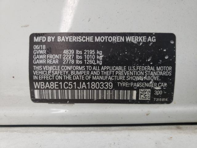2018 BMW 330E WBA8E1C51JA180339