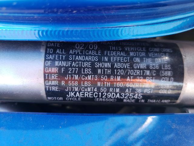 2009 KAWASAKI ER650 C JKAEREC129DA32545