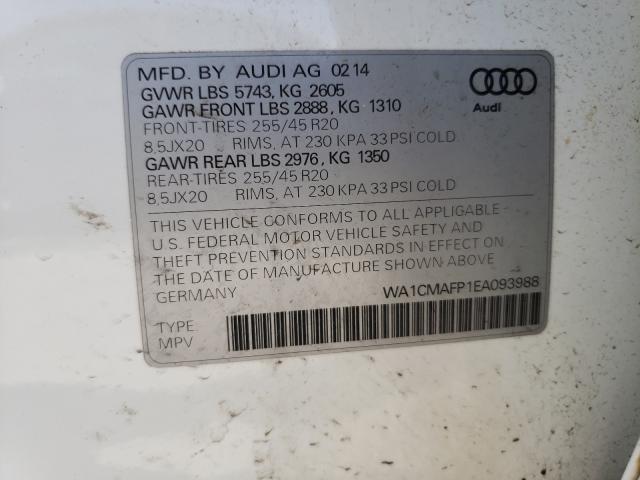 2014 AUDI Q5 TDI PRE WA1CMAFP1EA093988