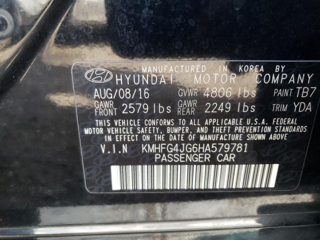 2017 HYUNDAI AZERA KMHFG4JG6HA579781