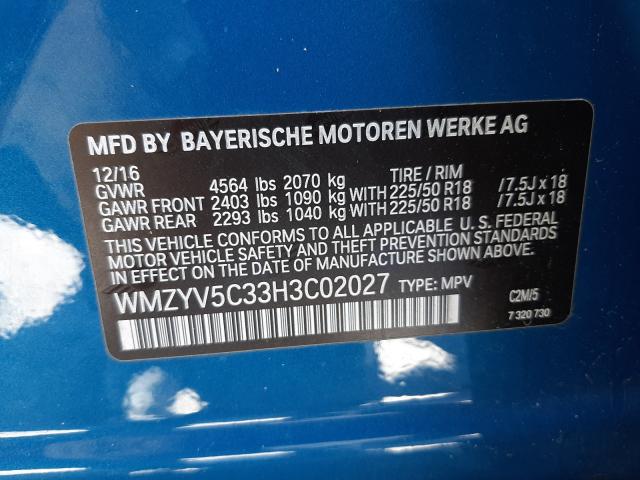 2017 MINI COOPER COU WMZYV5C33H3C02027