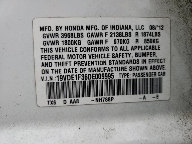 2013 ACURA ILX 20 19VDE1F36DE009995