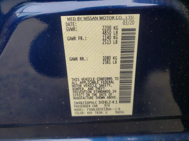 2020 NISSAN LEAF SL PL 1N4BZ1DPXLC306241