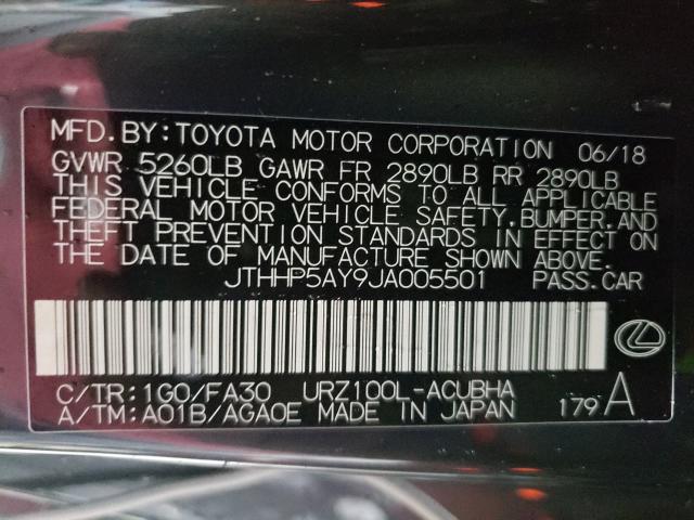 2018 LEXUS LC 500 JTHHP5AY9JA005501