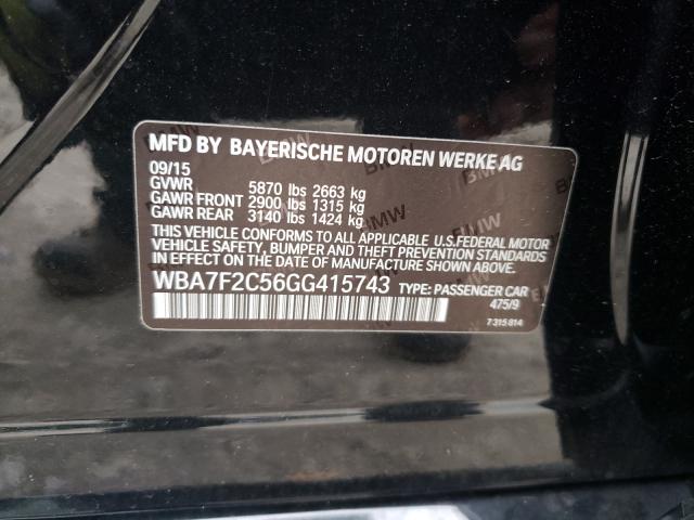 2016 BMW 750 WBA7F2C56GG415743