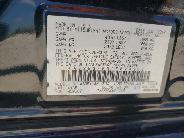 2012 MITSUBISHI GALANT ES 4A32B3FF5CE024265