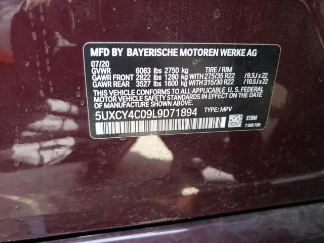 2020 BMW X6 SDRIVE 5UXCY4C09L9D71894