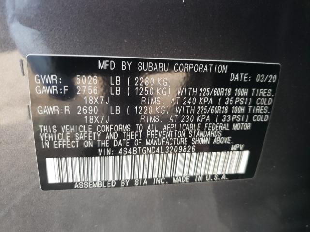 2020 SUBARU OUTBACK LI 4S4BTGND4L3209826