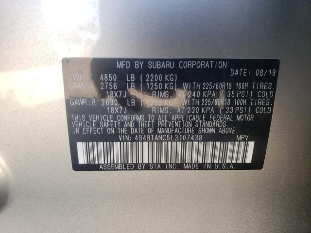 2020 SUBARU OUTBACK LI 4S4BTANC5L3107438