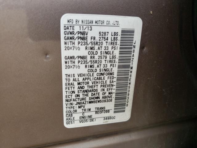 2014 NISSAN MURANO JN8AZ1MW8EW509308