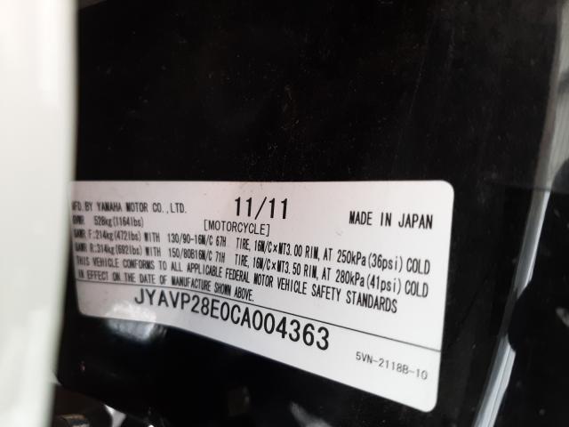 2012 YAMAHA XV1700 AS JYAVP28E0CA004363