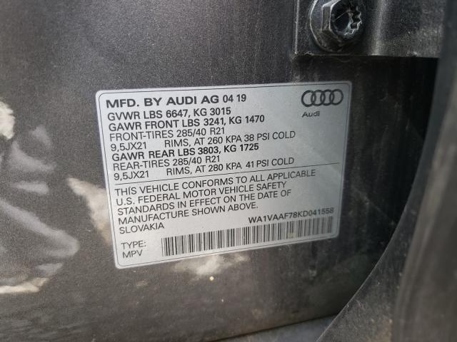 VIN WA1VAAF78KD041558 2019 Audi Q7, Prestige no.10