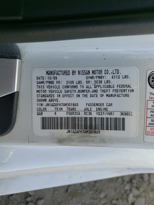 2010 NISSAN 370Z JN1AZ4FH7AM301845