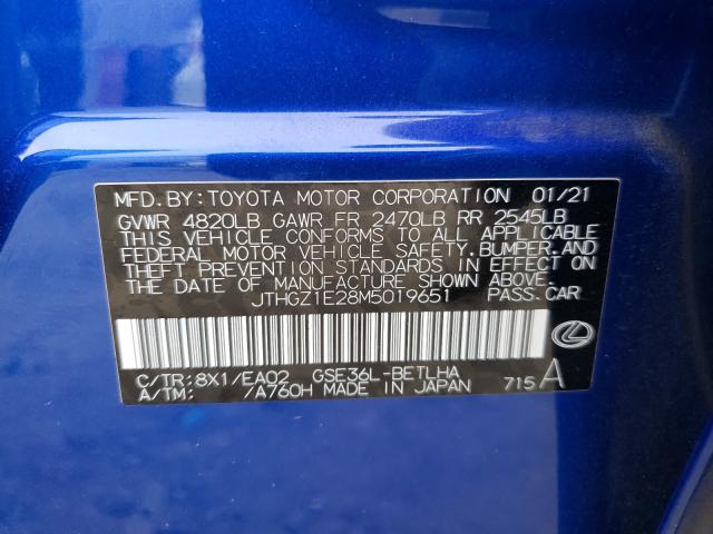 2021 LEXUS IS 350 F-S JTHGZ1E28M5019651