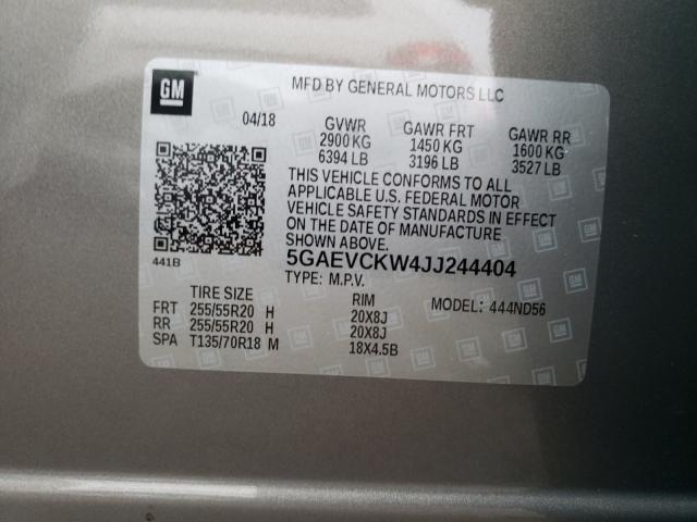 2018 BUICK ENCLAVE AV 5GAEVCKW4JJ244404