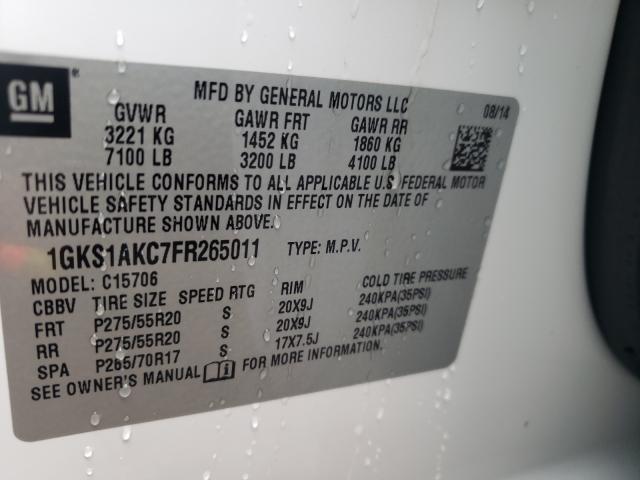 2015 GMC YUKON SLE 1GKS1AKC7FR265011