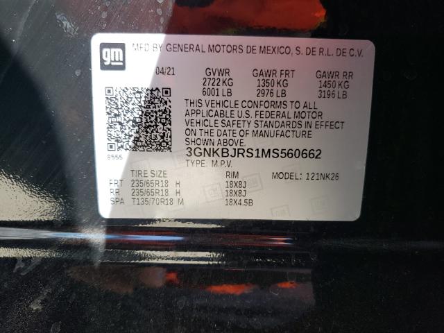 2021 CHEVROLET BLAZER 3LT 3GNKBJRS1MS560662