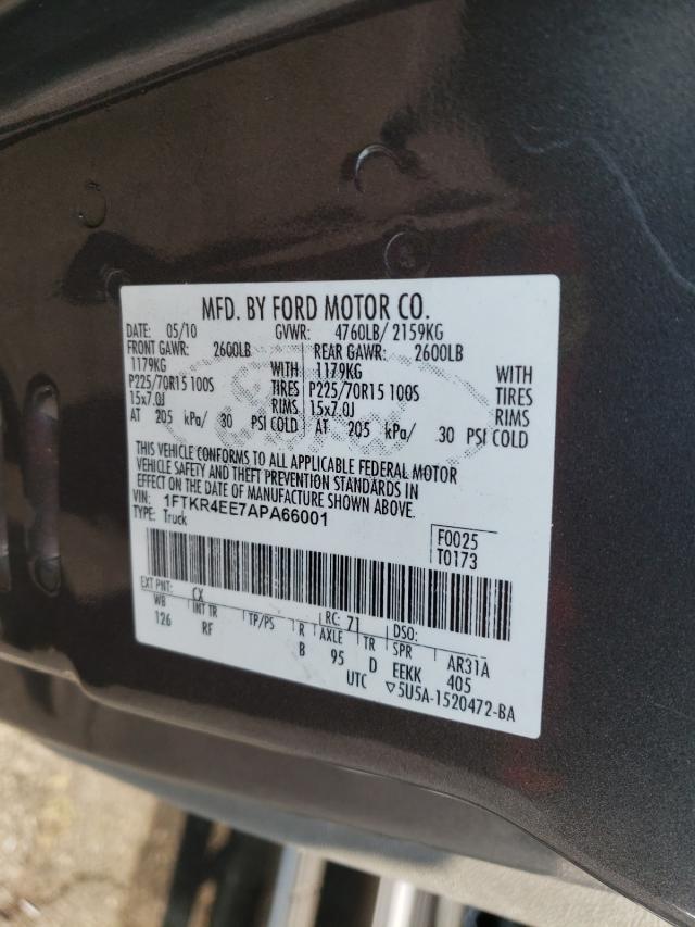 2010 FORD RANGER SUP 1FTKR4EE7APA66001