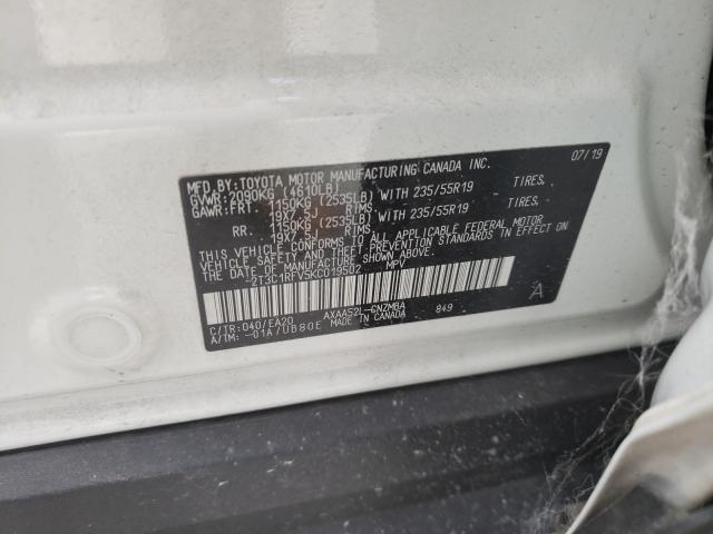 2019 TOYOTA RAV 4 2T3C1RFV5KC019502