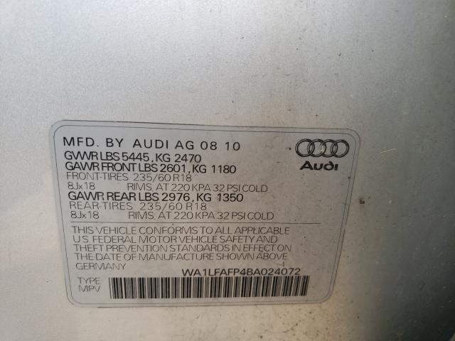 2011 AUDI Q5 WA1LFAFP4BA024072