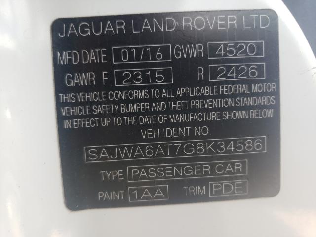 2016 JAGUAR F-TYPE SAJWA6AT7G8K34586