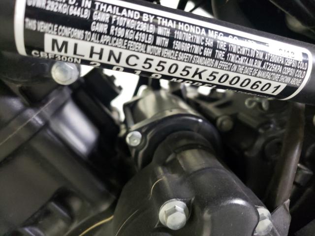 2019 HONDA CBF300 N MLHNC5505K5000601