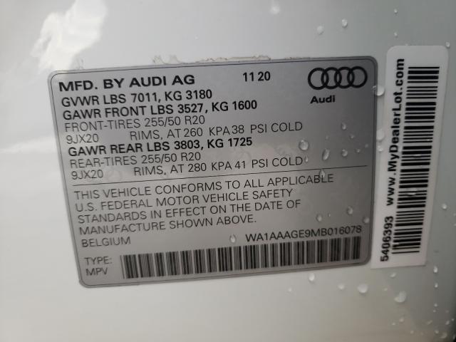 2021 AUDI E-TRON PRE WA1AAAGE9MB016078