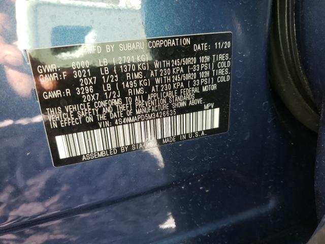 2021 SUBARU ASCENT LIM 4S4WMAPD5M3426635