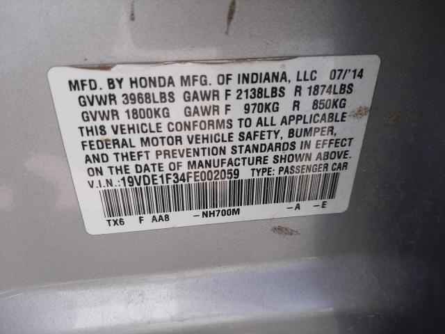 2015 ACURA ILX 20 19VDE1F34FE002059
