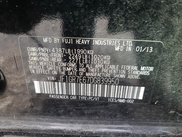 2013 SUBARU IMPREZA WR JF1GR7E67DG839950